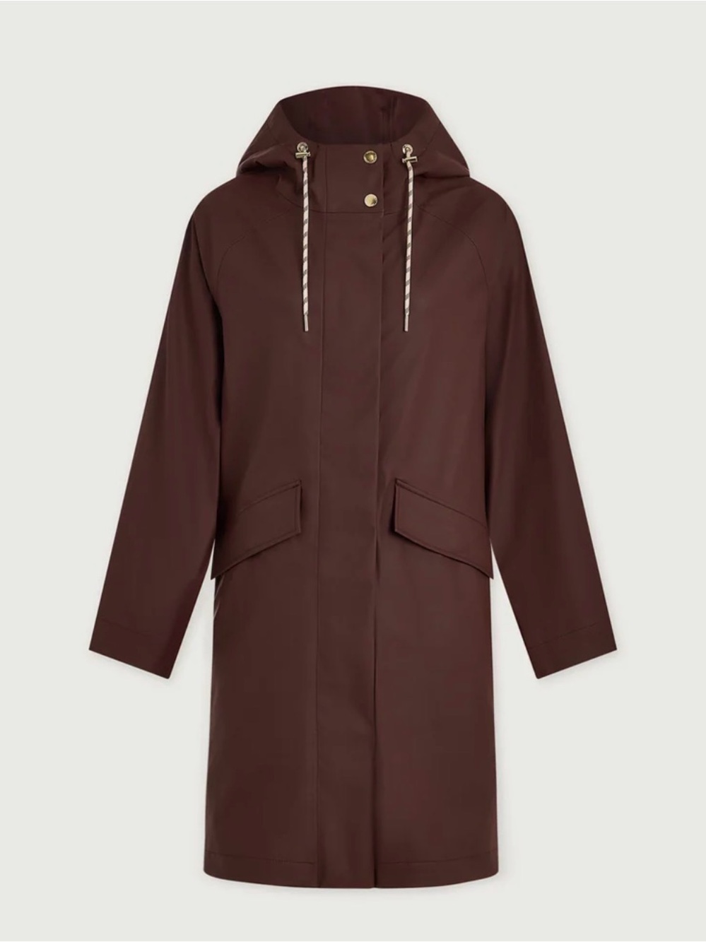 Varley Brown Hooded Raincoat